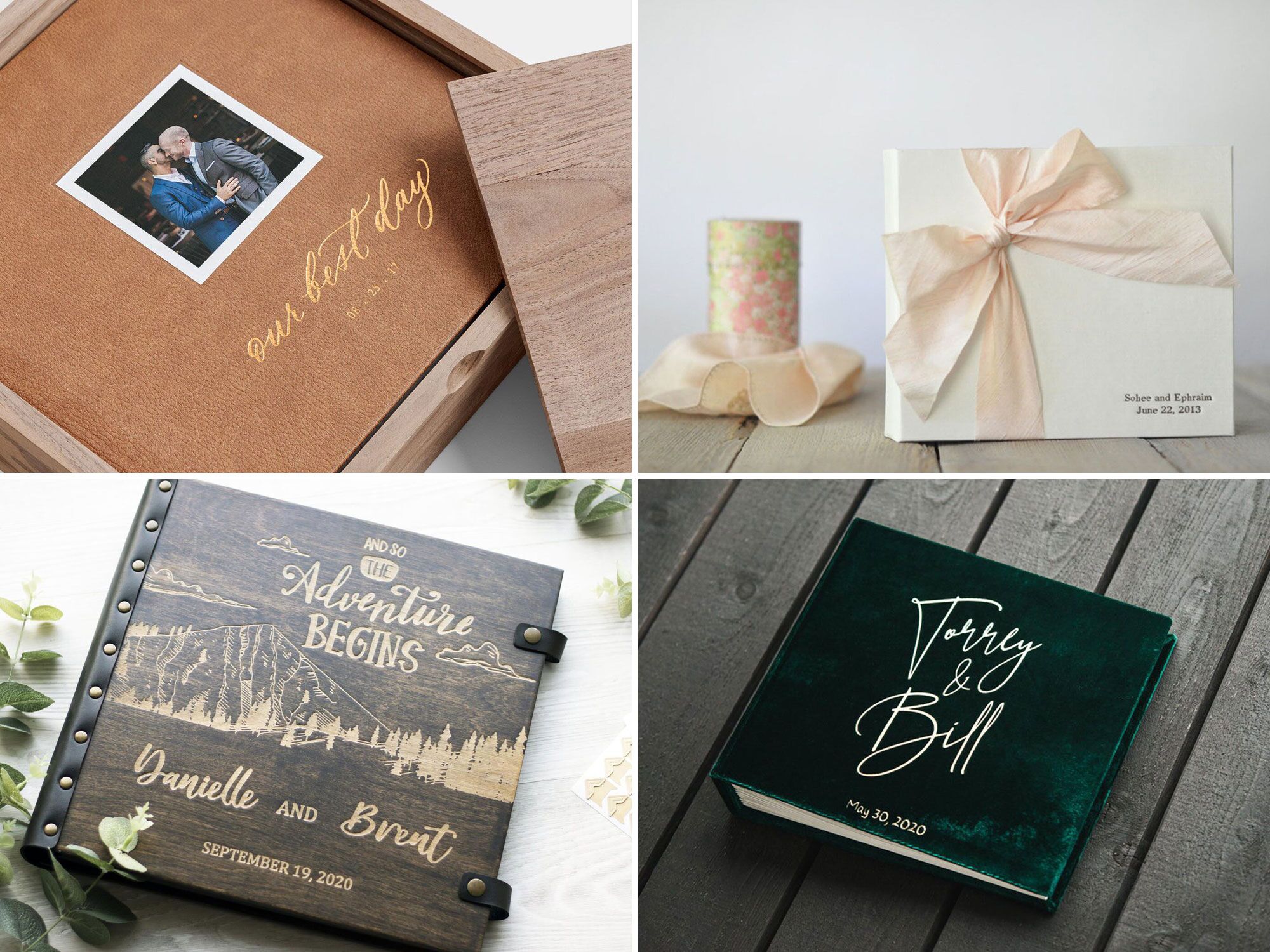 Velvet Photo Box for 4x6, 5x7 8x10 Photos Photography Print Storage Box,  Wedding Day Couple Gift for Groom Bride, Anniversary Gift Box 