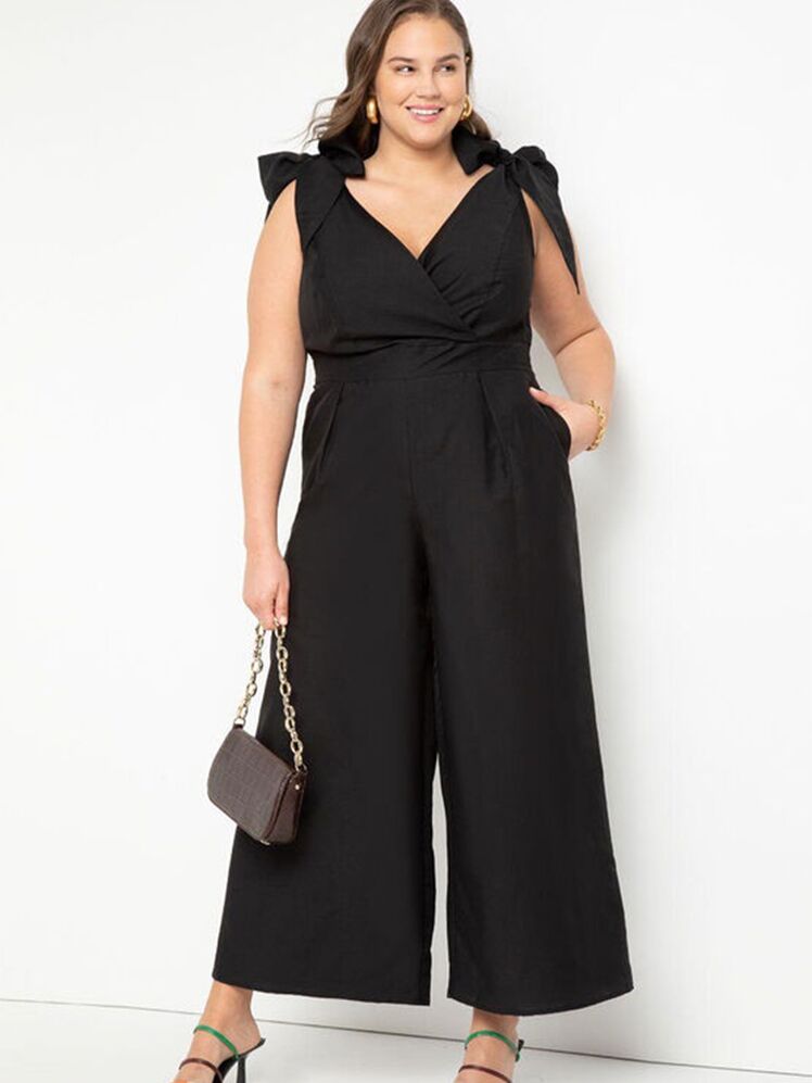 Black wide leg jumpsuit from ELOQUII