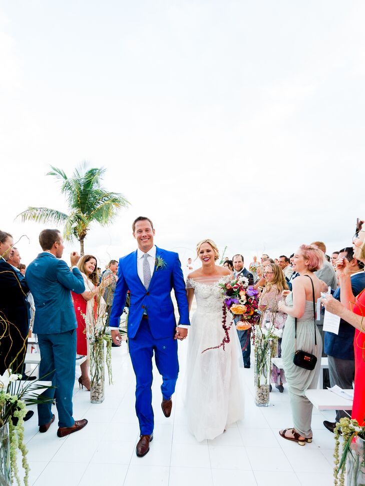 Bride and Groom at a Beach Ceremony