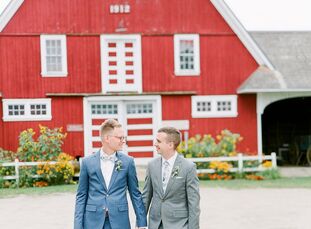 As avid mountain bikers, Michael and Mike visit East Burke, <a href="https://www.theknot.com/content/vermont-wedding-venues" target="_blank">Vermont</