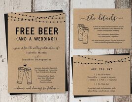 Free Beer and a Wedding funny wedding invitation suite