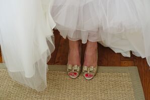 Gold Kate Spade Open-Toed Shoes