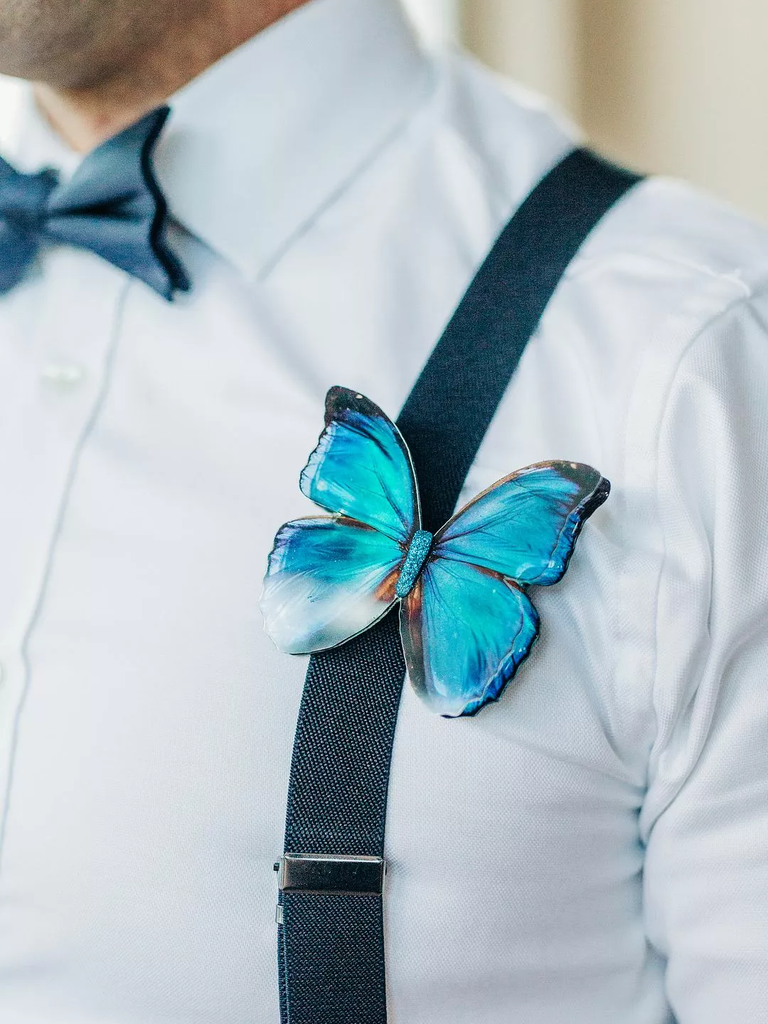 Blue Butterfly Boutonnieres