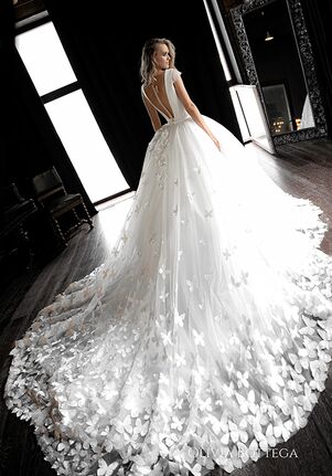 Olivia Bottega Butterfly Appliqued Wedding Dress Baily Ball Gown Wedding Dress