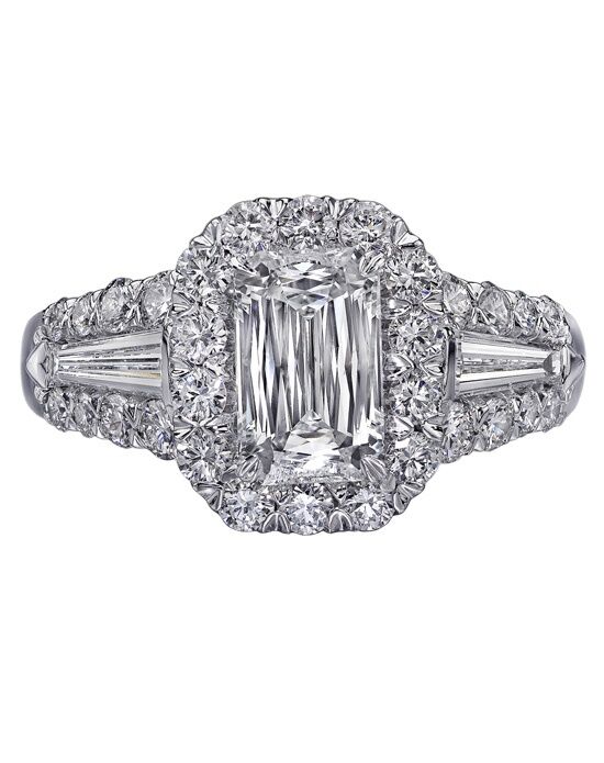 Christopher Designs Unique Emerald Cut Engagement Ring - 1
