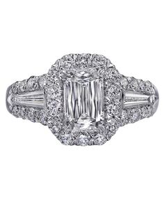 Christopher Designs Unique Emerald Cut Engagement Ring