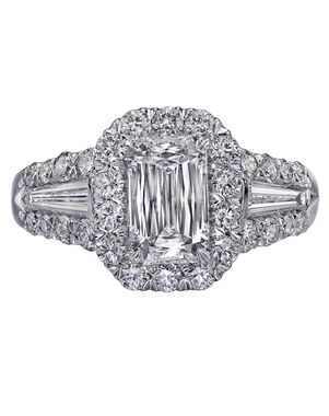 Christopher Designs Unique Emerald Cut Engagement Ring