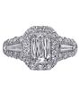 Christopher Designs Unique Emerald Cut Engagement Ring - thumbnail - 1