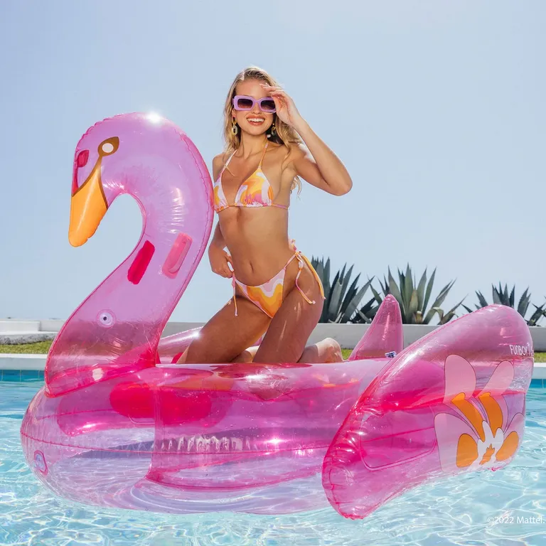 Pink swan pool float for bachelorette party