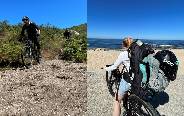 Mit dem Bike erkundeten wir die schönsten Trails Portugals. Was für ein wunderschönes Land! Zum Glück hielt unser Bike auch der doppelten Last stand.