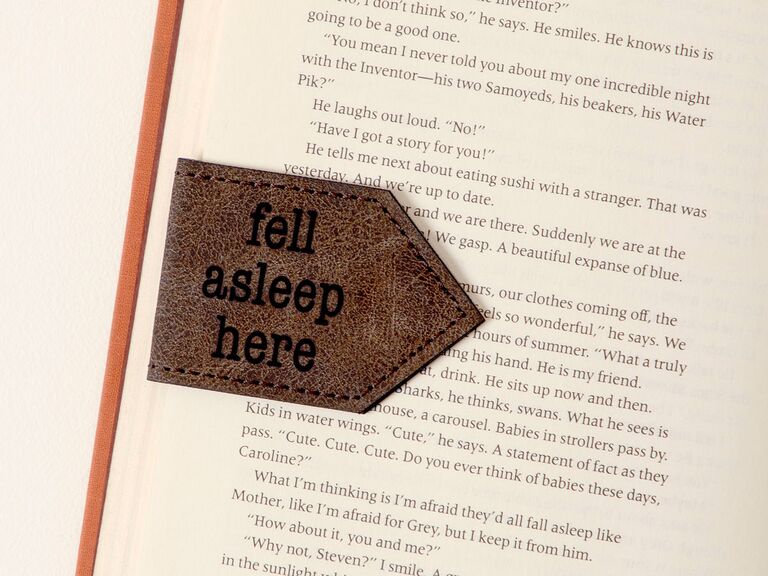Fell Asleep Here leather magnetic bookmark just because gift