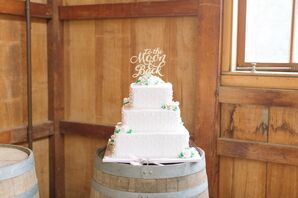Piped Cake with "To The Moon and Back" Topper