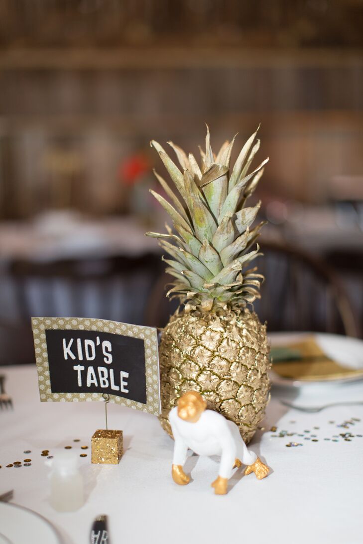 Molly’s mother spray-painted toy animals, adding an eccentric touch to the barn's decor. “I love animals and wanted to incorporate little elements of that,” Molly says.