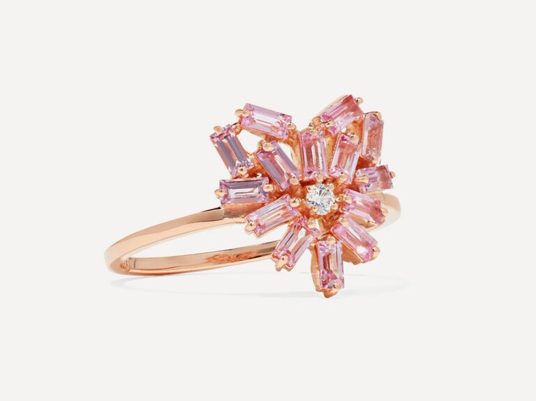 Suzanne Kalan 18-karat rose gold, sapphire and diamond ring