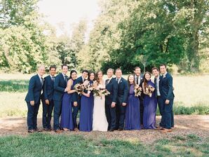 Royal Blue and Navy Wedding Party Attire
