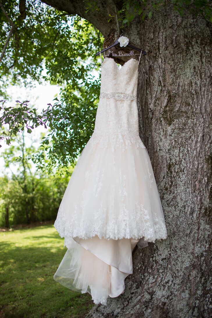 Maggie Sottero Strapless Lace Wedding Dress
