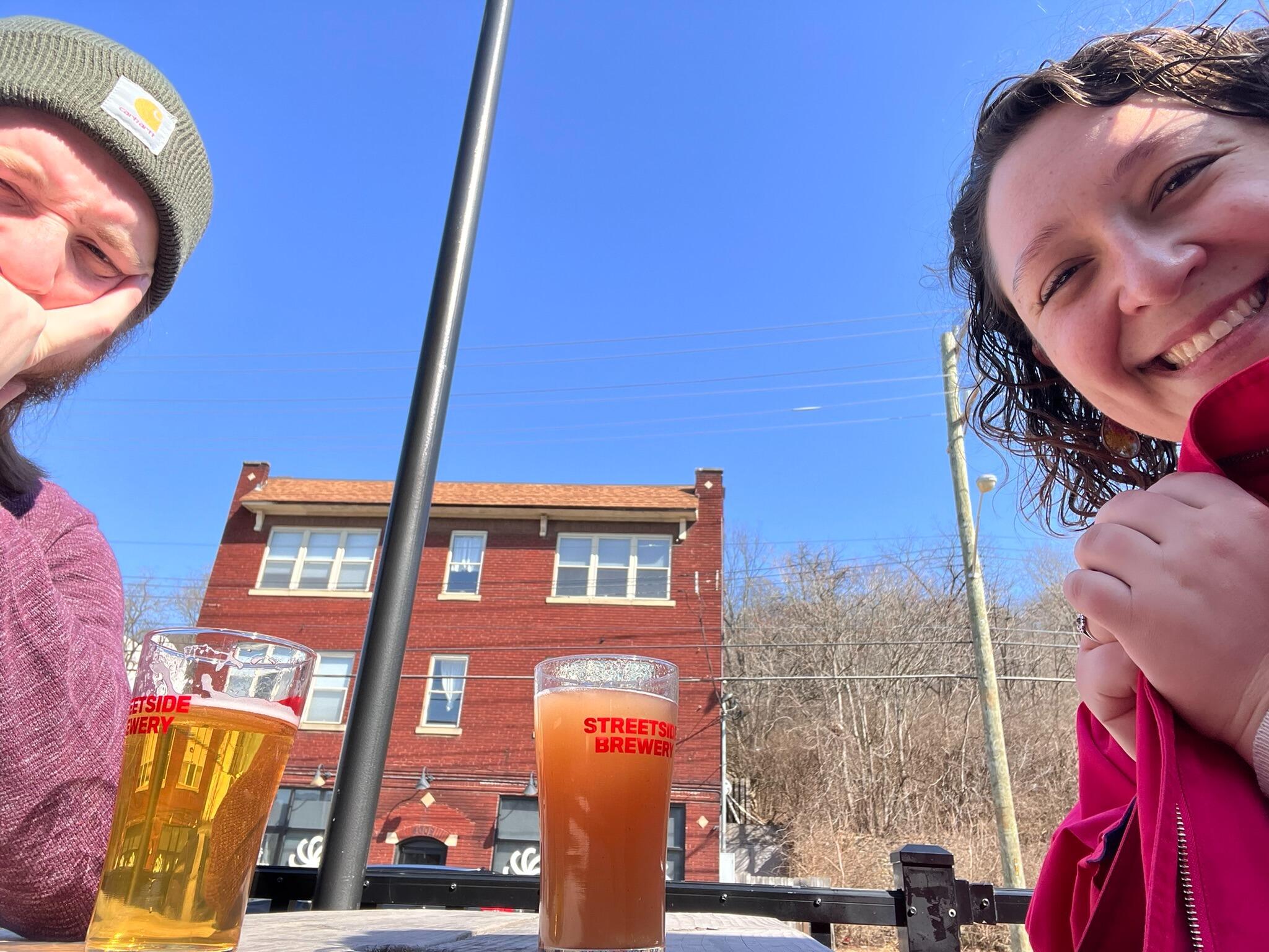 One of our favorite dates ever! Took a very long walk from Norwood down to Streetside Brewing to enjoy the nice weather!