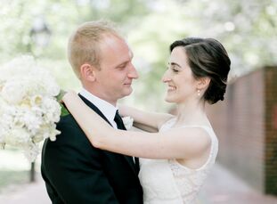 Danielle Gross-Eskin (30 and a social worker) and Neal Pfeiffenberger (31 and a scientist) wanted to avoid anything over the top or super gaudy for th