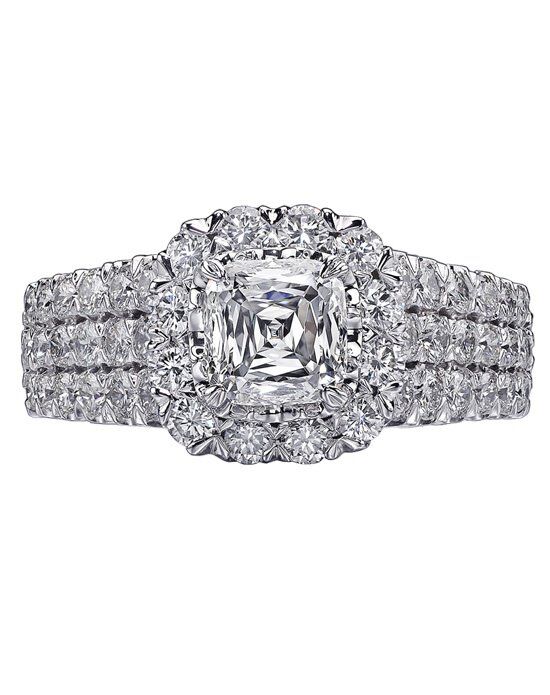 Christopher Designs Unique Cushion Cut Engagement Ring - 1