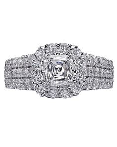 Christopher Designs Unique Cushion Cut Engagement Ring