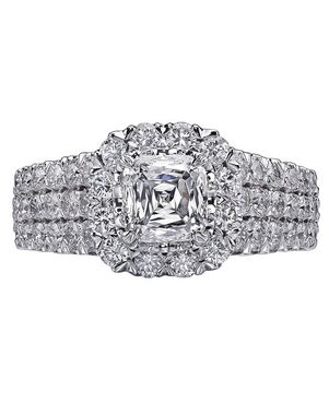Christopher Designs Unique Cushion Cut Engagement Ring