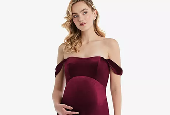 floor length velvet dress with off the shoulder straps