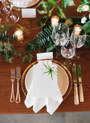 Gold and Greenery Tablescape