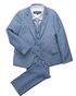 BLACKTIE "Liam" Denim Blue Suit (5-Piece Set) Flower Girl Dress and Ring Bearer Outfit - thumbnail - 3