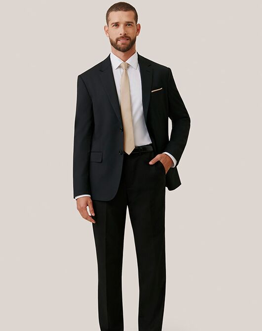 Birdy Grey Suits Taylor Suit in Black Black Tuxedo - 3