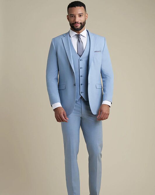 BLACKTIE SAVOY Light Blue Wedding Suit Blue Tuxedo - 2