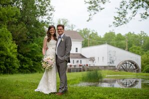 Classic Taupe Suit and Blue Bow Tie