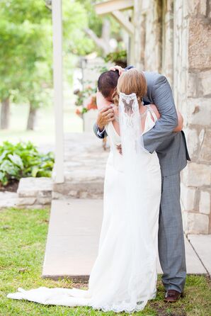 Fingertip Length Veil with Lace Embellishments