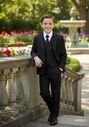 Little Tuxedos "Mason" Kids Dark Charcoal Suit (5-Piece Set) Flower Girl Dress and Ring Bearer Outfit - thumbnail - 1