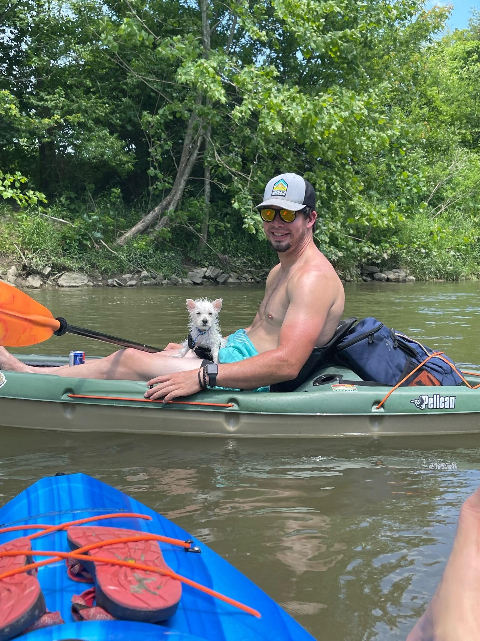 They immediately took him on a 7 hour kayak trip the second day they got him...