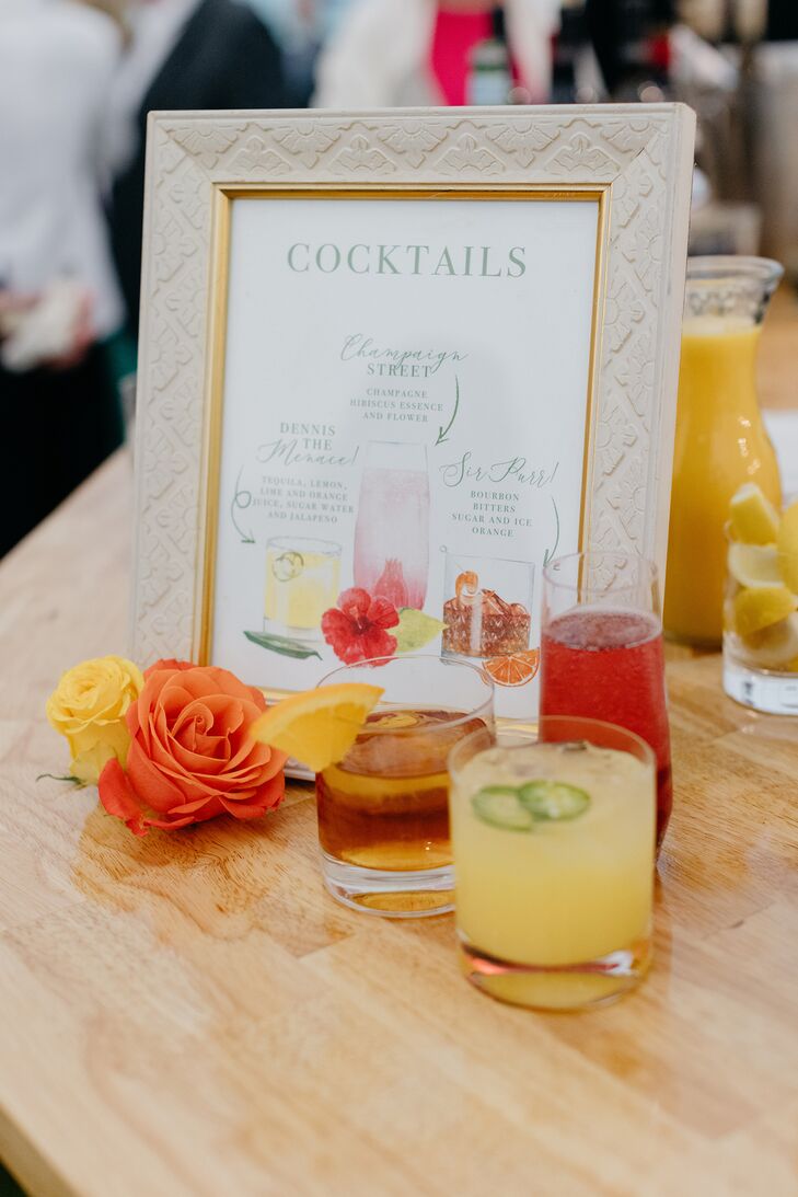 Signature Cocktails and Custom Bar Menu