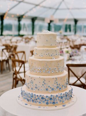 Ivory Fondant Cake with Pastel Sugar Flowers