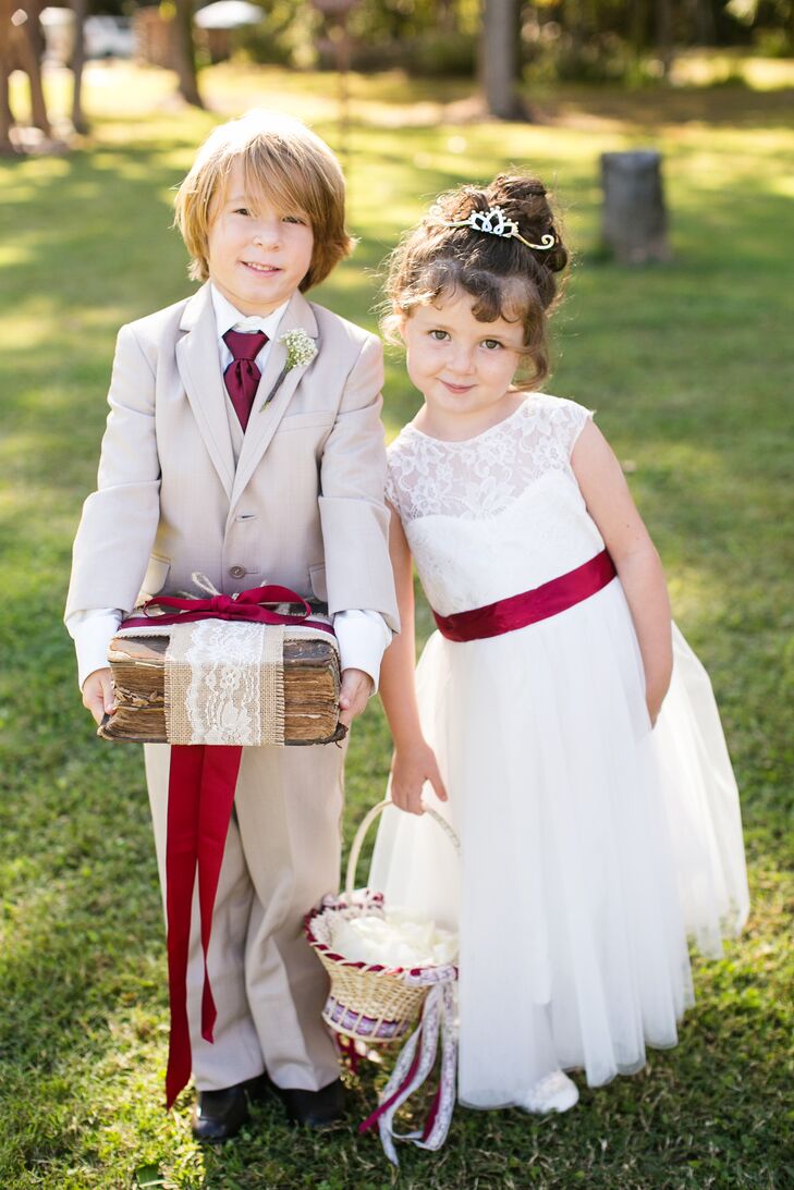 Burgundy and Khaki Children's Attire