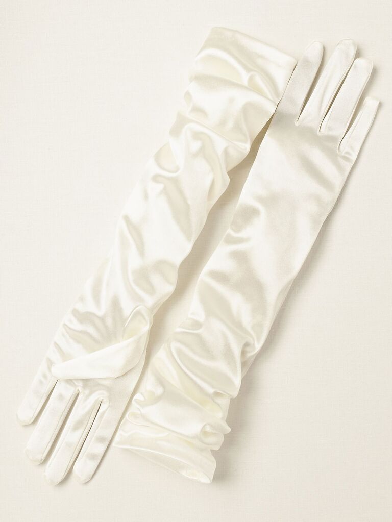 Greatlookz long elbow-length ivory bridal gloves from David's Bridal