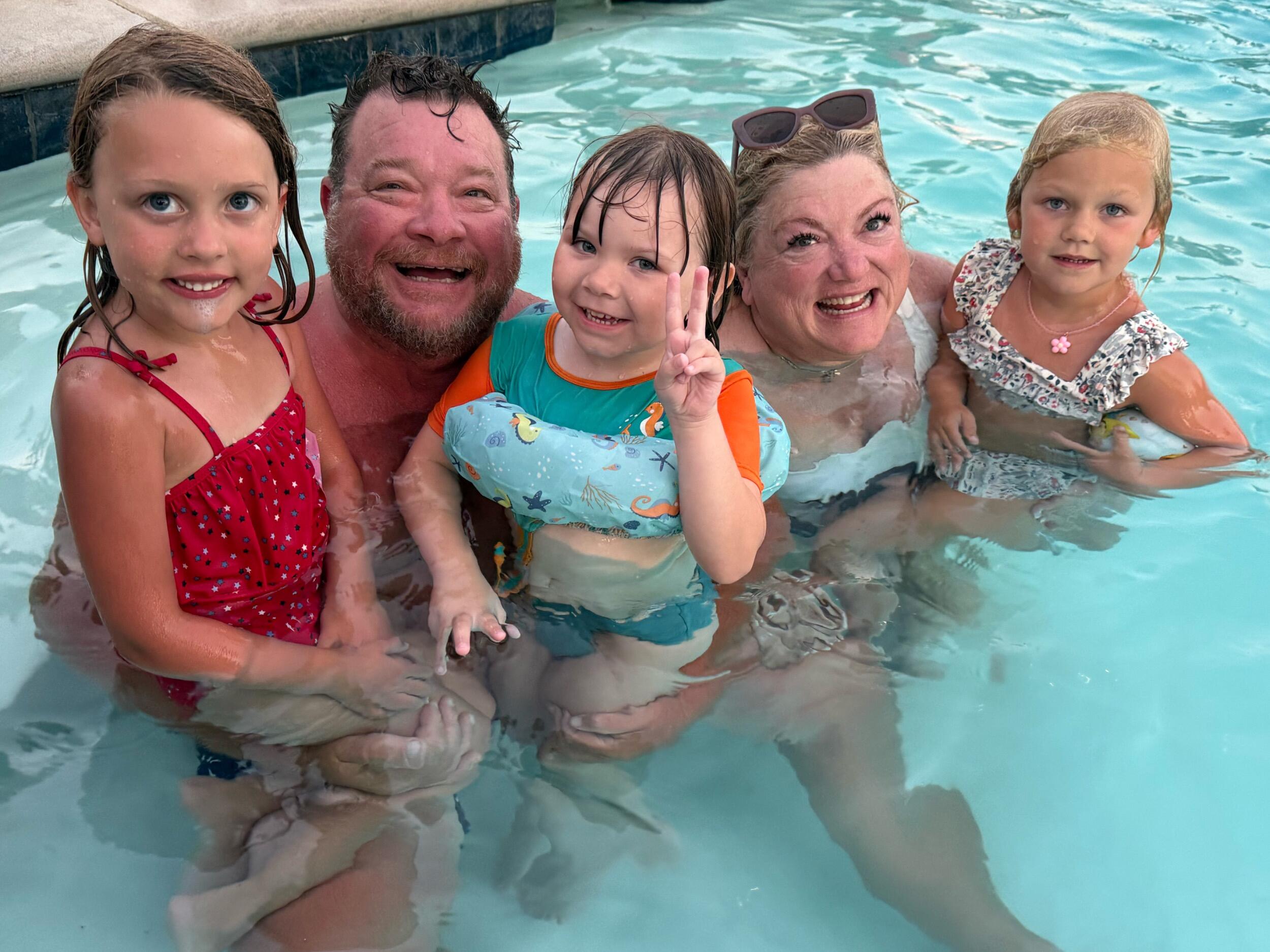 Some of our grandchildren and friends at the 13th annual Fourth of July party. 