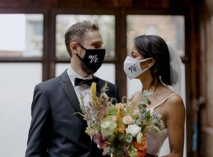 Carrie and Jonathan Durbin's, "wedding plans started and stopped a few times, all for logistical reasons. Most recently, we had been planning to be ma