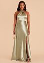 Birdy Grey Monica Dress in Satin Moss Green Bridesmaid Dress - thumbnail - 3