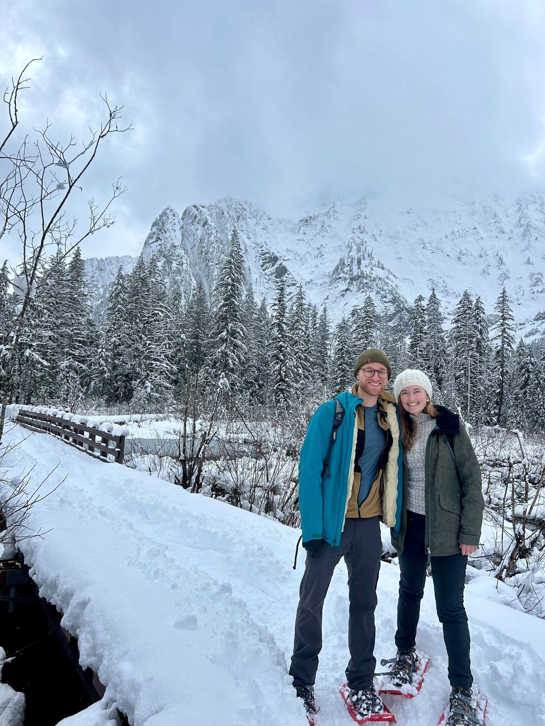 Picture of Snowshoeing in Washington. Aaron would propose a few hours later...
