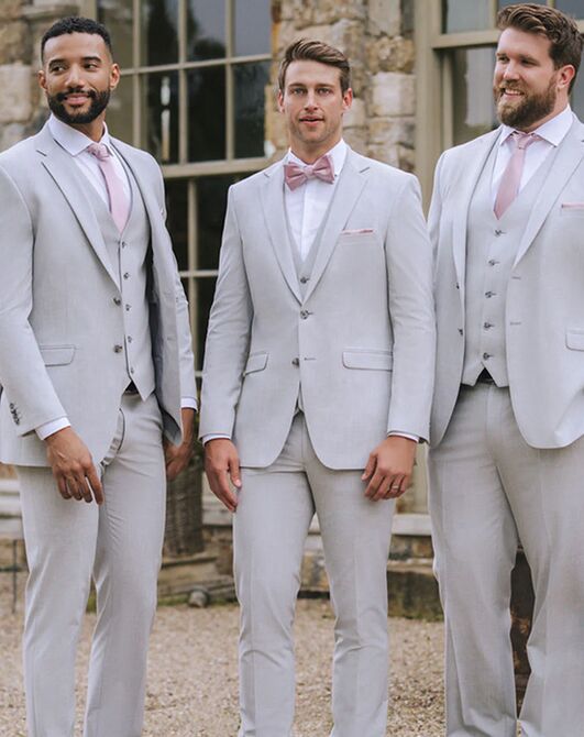 BLACKTIE SAVOY Light Grey Wedding Suit Grey Tuxedo - 6