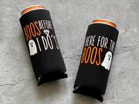 White and orange simple type with ghost graphics