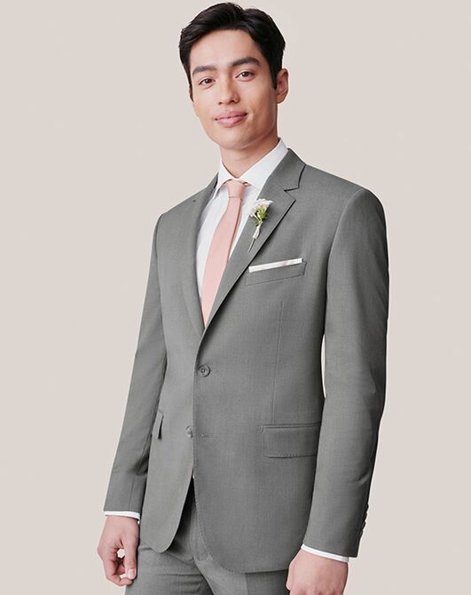 Birdy Grey Suits Taylor Suit Jacket in Gray Grey Tuxedo - 3