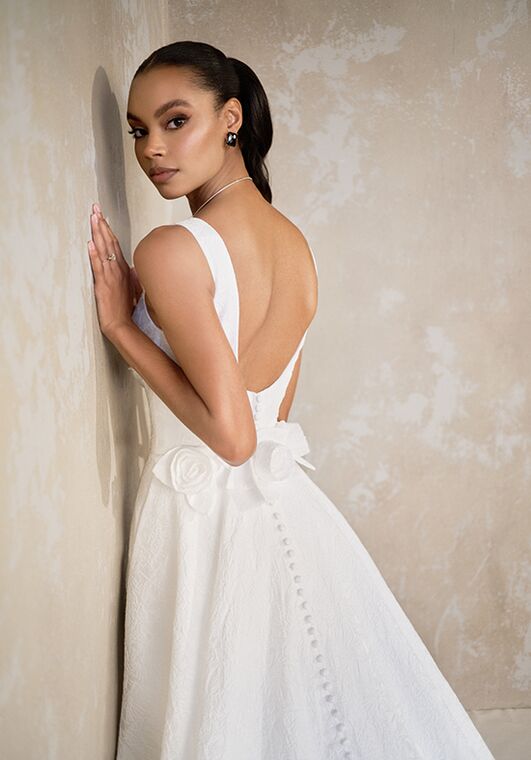 Justin Alexander Signature Bradstreet Fit-and-Flare Wedding Dress - 6