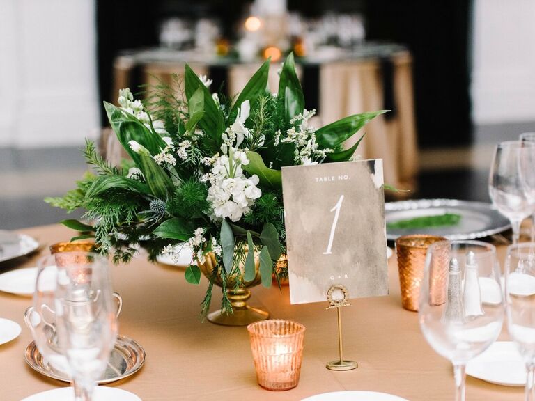 Beautiful neutral-toned table numbers.