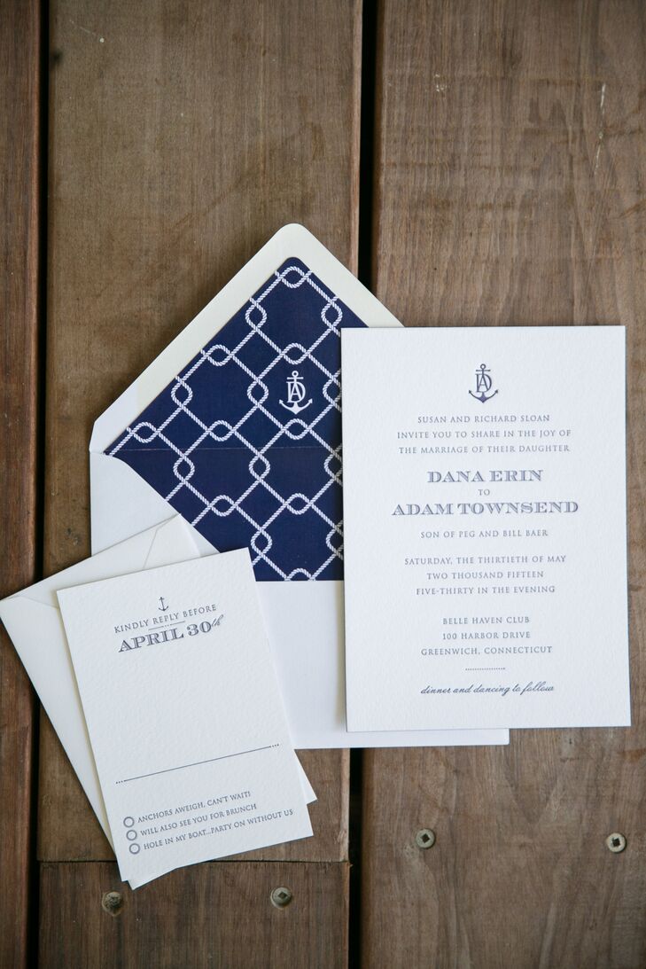 Modern Nautical Wedding Invitations