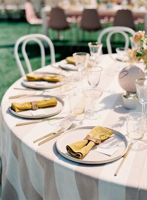 Place Settings With Yellow Napkins