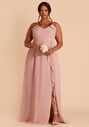 Birdy Grey Theresa Dress in Chiffon Dusty Rose V-Neck Bridesmaid Dress - thumbnail - 1